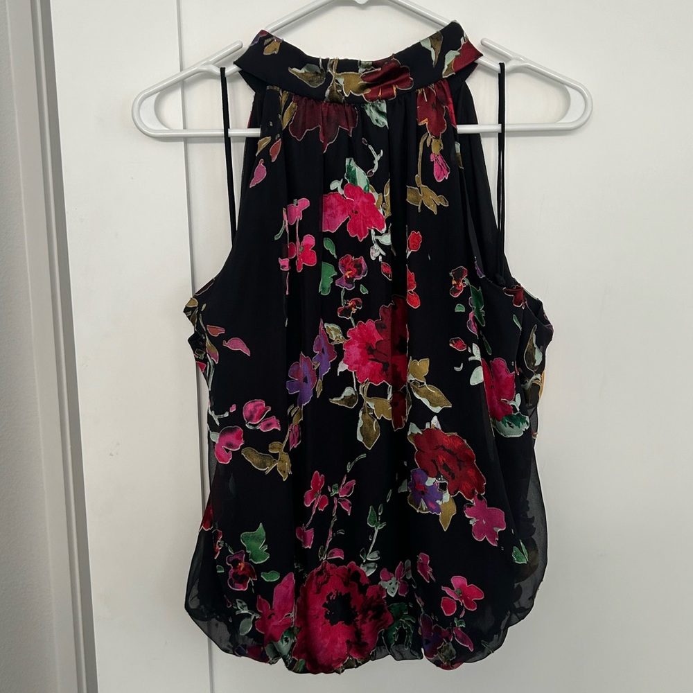 Alice + Olivia Floral Print Halterneck Blouse in Large